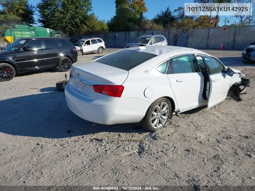 2019 Chevrolet Impala Lt VIN: 1G11Z5SA1KU142925 Lot: 40568502