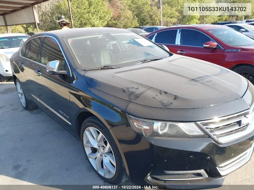 2019 Chevrolet Impala Premier VIN: 1G1105S33KU143702 Lot: 40606137