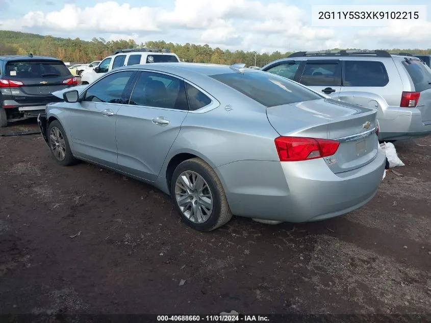 2019 Chevrolet Impala Ls VIN: 2G11Y5S3XK9102215 Lot: 40688660