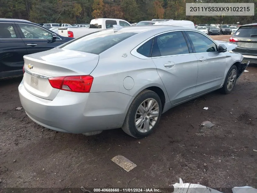 2019 Chevrolet Impala Ls VIN: 2G11Y5S3XK9102215 Lot: 40688660