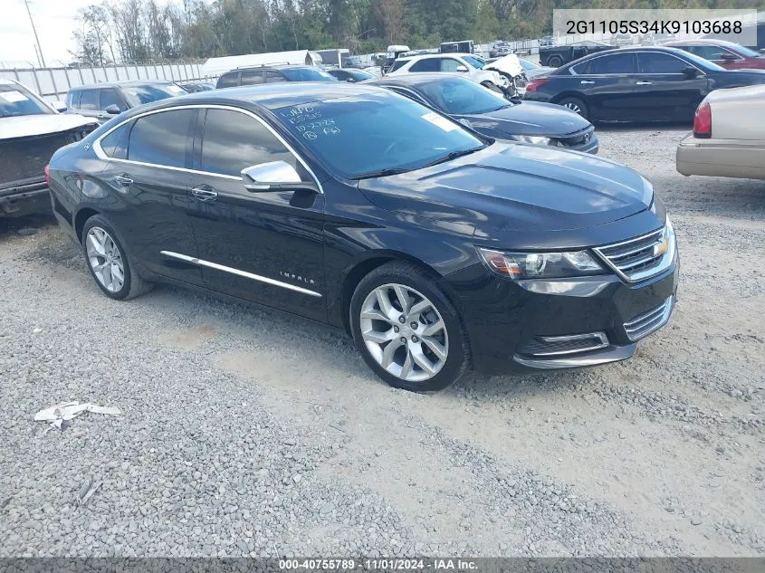 2019 Chevrolet Impala Premier VIN: 2G1105S34K9103688 Lot: 40755789