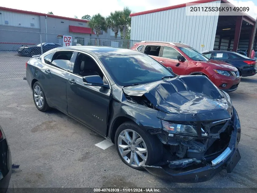 2019 Chevrolet Impala Lt VIN: 2G11Z5S36K9149089 Lot: 40763939