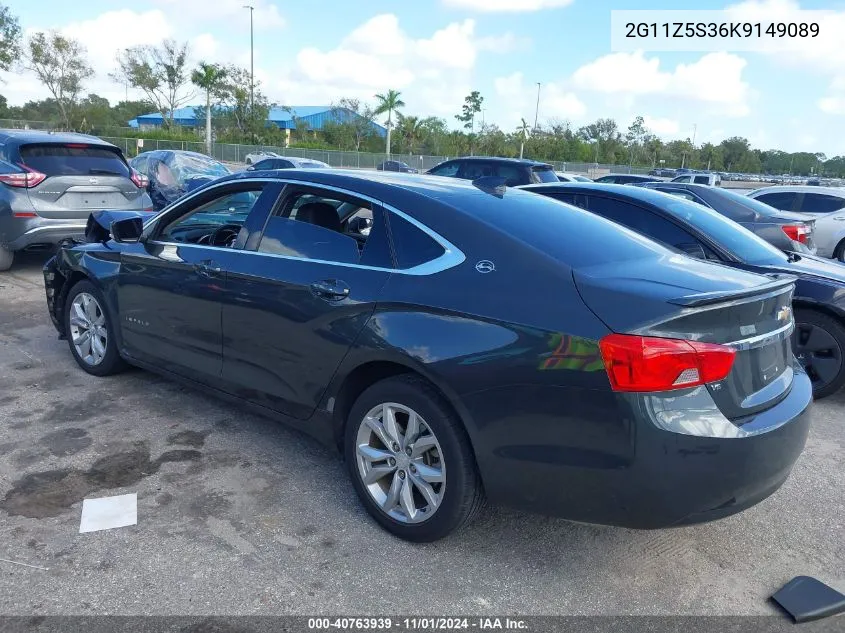 2019 Chevrolet Impala Lt VIN: 2G11Z5S36K9149089 Lot: 40763939