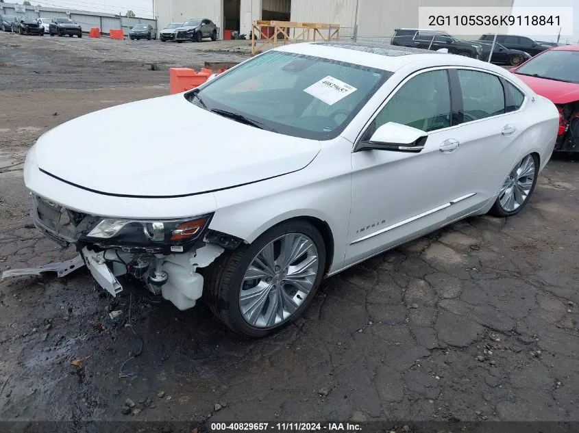 2019 Chevrolet Impala Premier VIN: 2G1105S36K9118841 Lot: 40829657