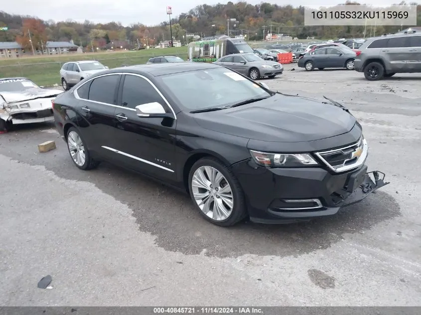 2019 Chevrolet Impala Premier VIN: 1G1105S32KU115969 Lot: 40845721