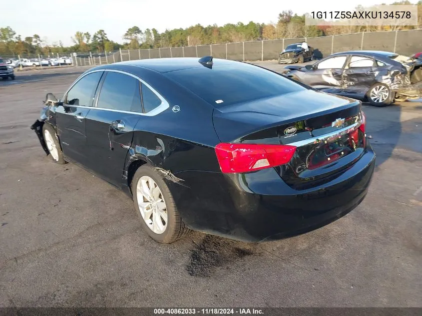 2019 Chevrolet Impala Lt VIN: 1G11Z5SAXKU134578 Lot: 40862033