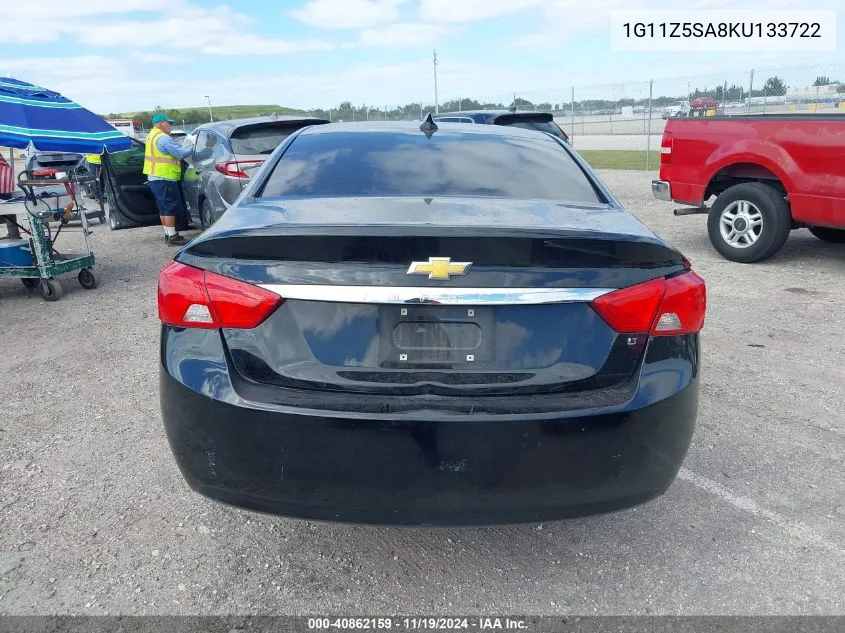 2019 Chevrolet Impala Lt VIN: 1G11Z5SA8KU133722 Lot: 40862159