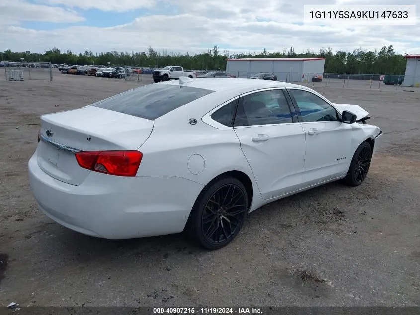 2019 Chevrolet Impala Ls VIN: 1G11Y5SA9KU147633 Lot: 40907215