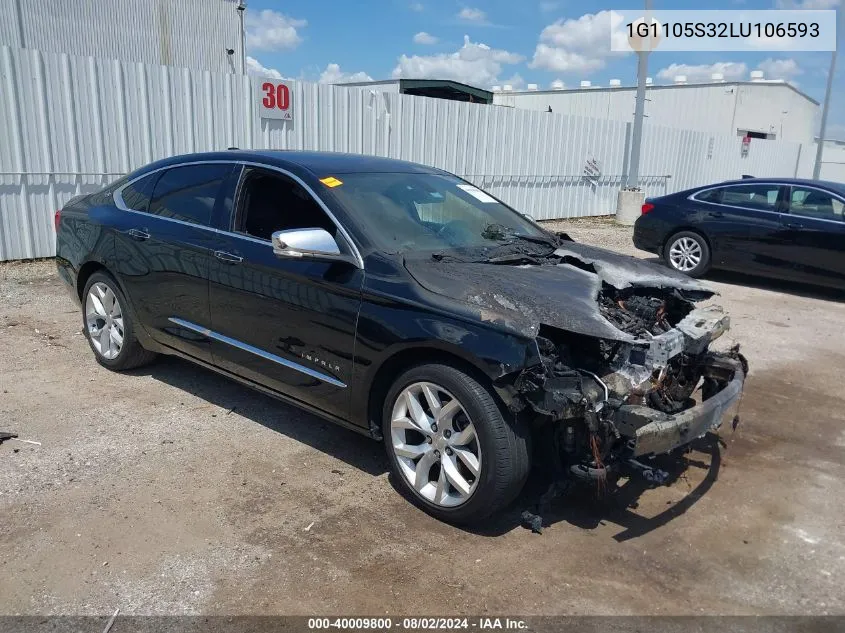 2020 Chevrolet Impala Fwd Premier VIN: 1G1105S32LU106593 Lot: 40009800