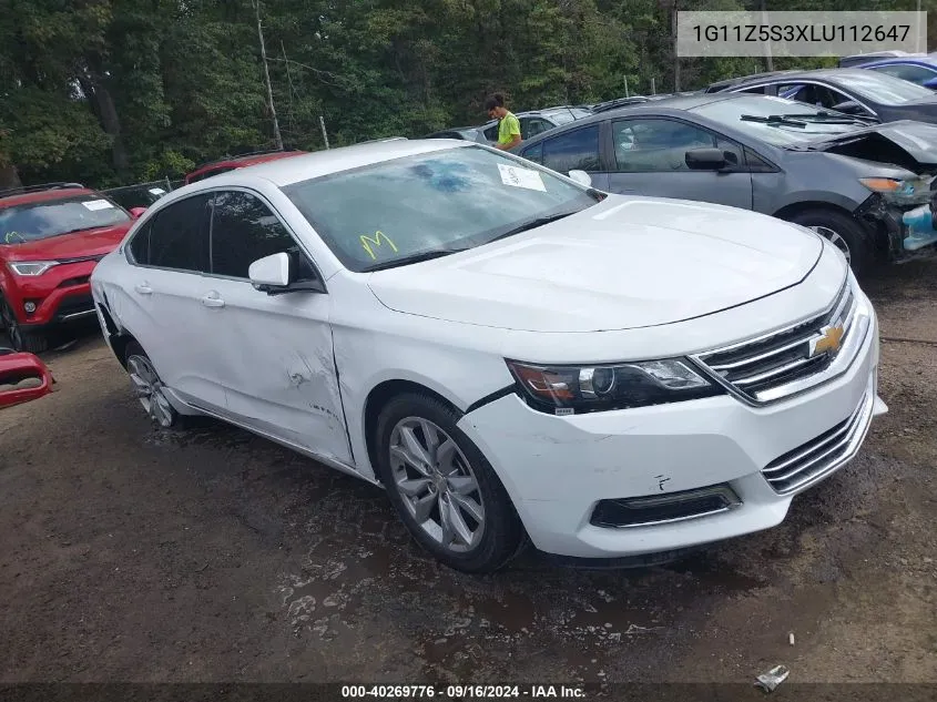 2020 Chevrolet Impala Fwd Lt VIN: 1G11Z5S3XLU112647 Lot: 40269776