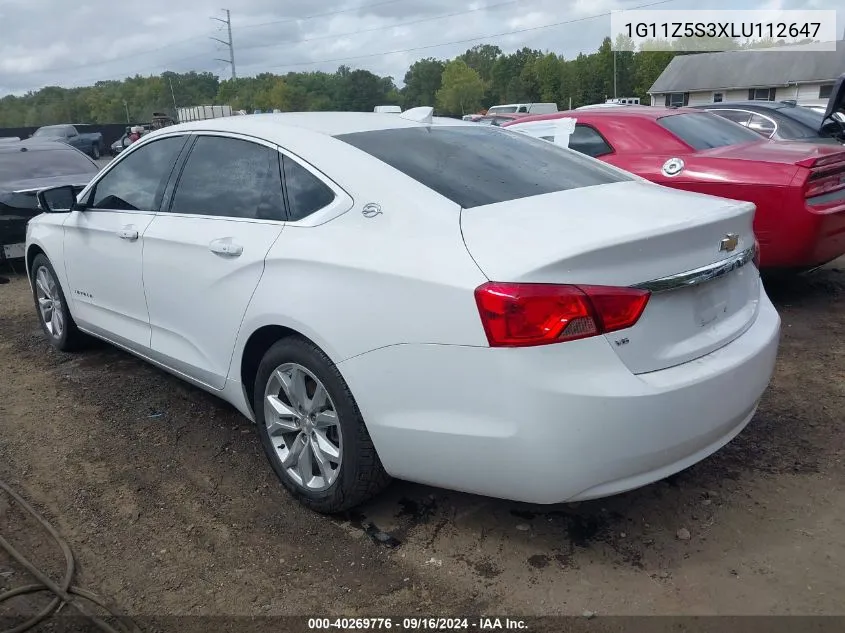 2020 Chevrolet Impala Fwd Lt VIN: 1G11Z5S3XLU112647 Lot: 40269776