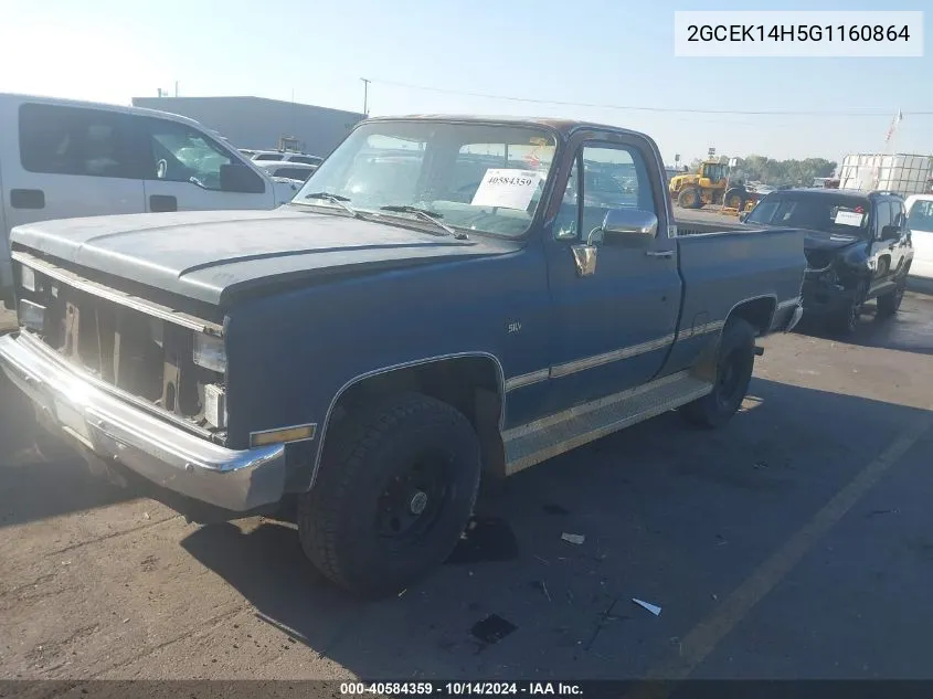 1986 Chevrolet K10 VIN: 2GCEK14H5G1160864 Lot: 40584359