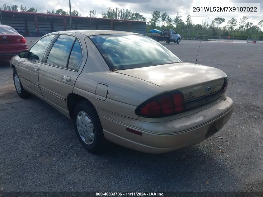 1999 Chevrolet Lumina VIN: 2G1WL52M7X9107022 Lot: 40833706