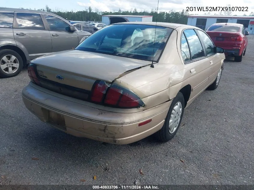 1999 Chevrolet Lumina VIN: 2G1WL52M7X9107022 Lot: 40833706