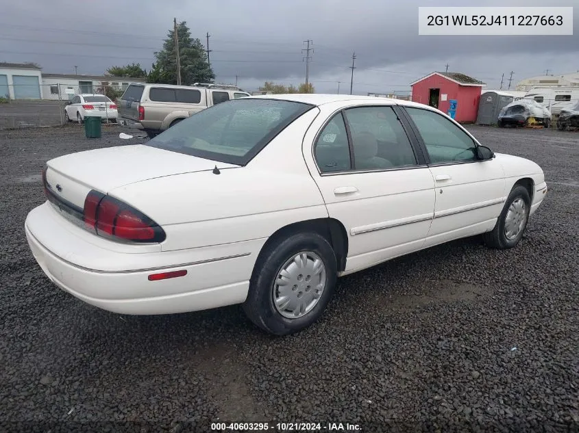 2001 Chevrolet Lumina VIN: 2G1WL52J411227663 Lot: 40603295