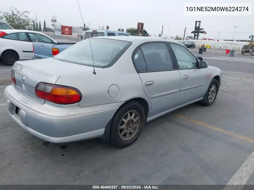 1998 Chevrolet Malibu Ls VIN: 1G1NE52M0W6224274 Lot: 40400287