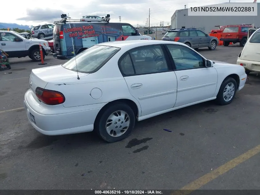 1998 Chevrolet Malibu VIN: 1G1ND52M6W6202881 Lot: 40635216