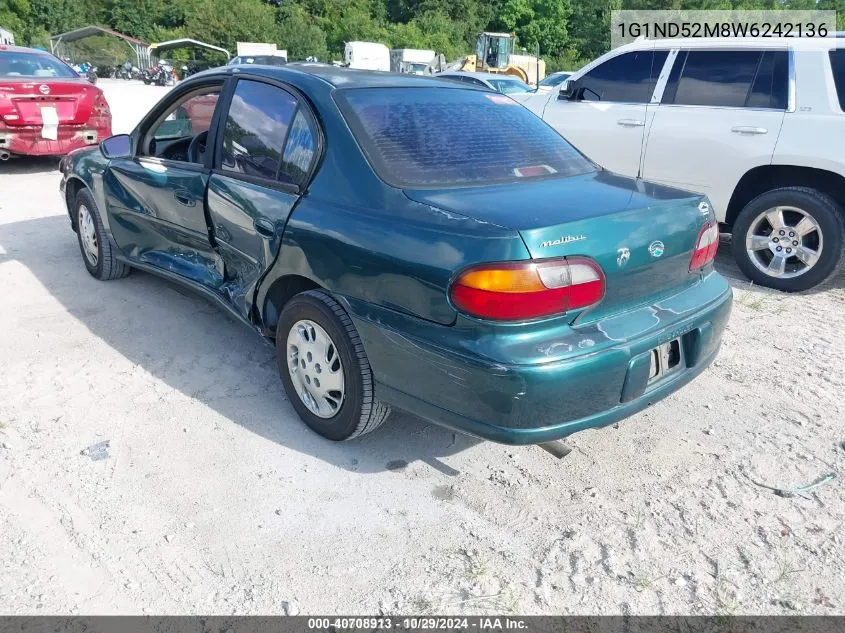 1998 Chevrolet Malibu VIN: 1G1ND52M8W6242136 Lot: 40708913