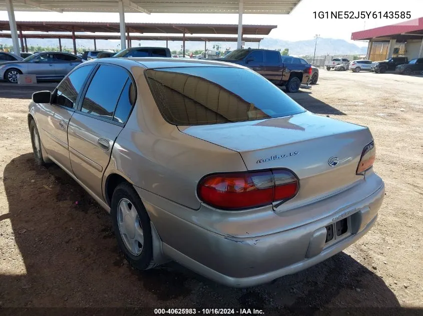 2000 Chevrolet Malibu Ls VIN: 1G1NE52J5Y6143585 Lot: 40625983