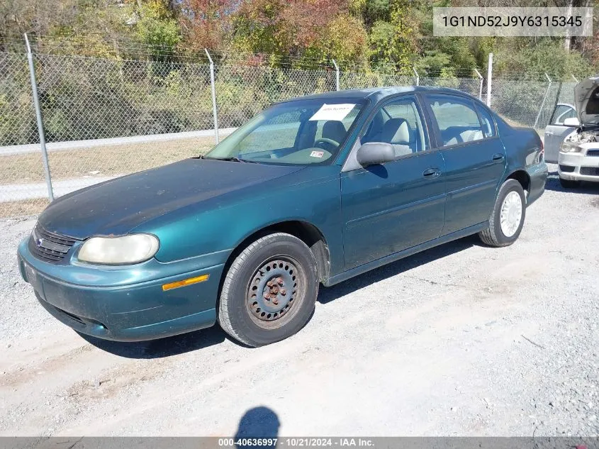 2000 Chevrolet Malibu VIN: 1G1ND52J9Y6315345 Lot: 40636997