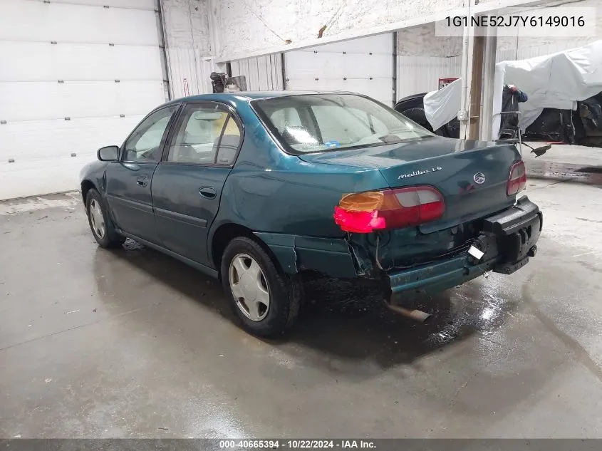 2000 Chevrolet Malibu Ls VIN: 1G1NE52J7Y6149016 Lot: 40665394