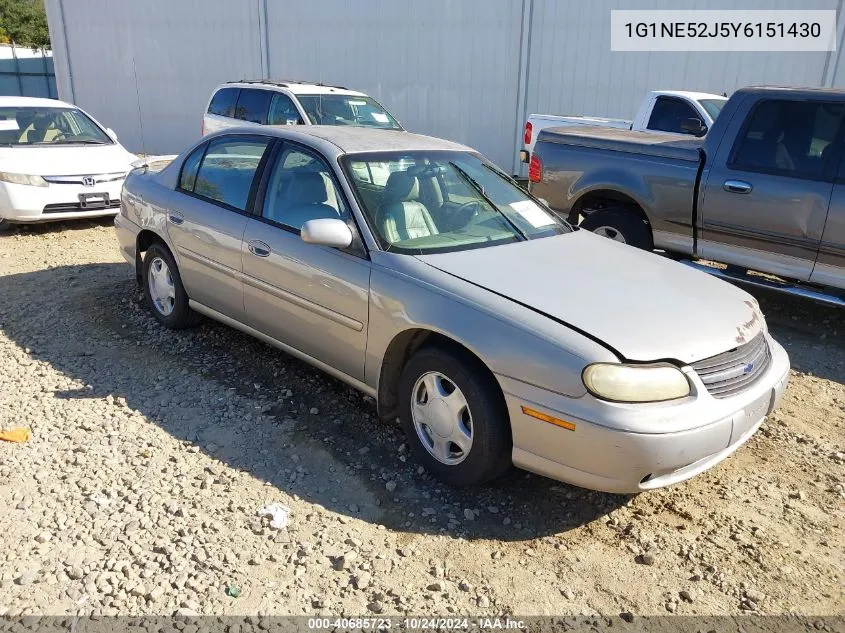 2000 Chevrolet Malibu Ls VIN: 1G1NE52J5Y6151430 Lot: 40685723