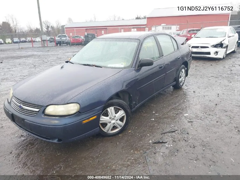 2000 Chevrolet Malibu VIN: 1G1ND52J2Y6116752 Lot: 40849682