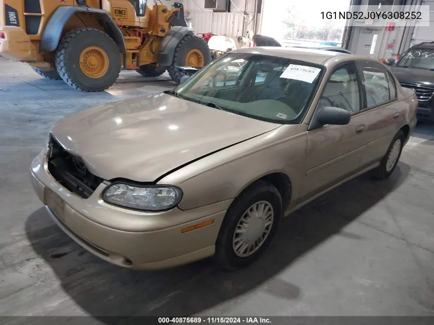 2000 Chevrolet Malibu VIN: 1G1ND52J0Y6308252 Lot: 40875689