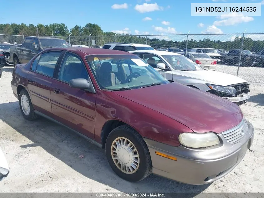 2001 Chevrolet Malibu VIN: 1G1ND52J116244535 Lot: 40489785