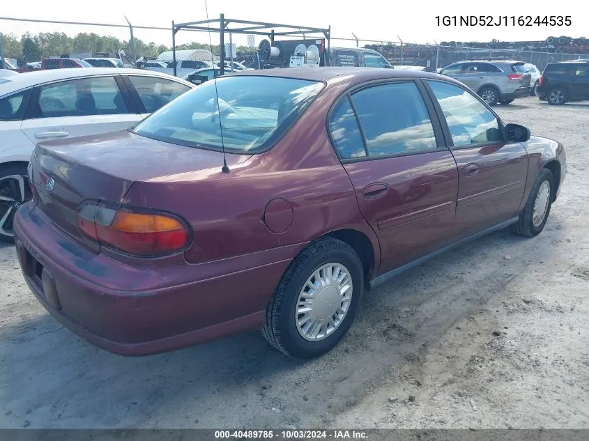 2001 Chevrolet Malibu VIN: 1G1ND52J116244535 Lot: 40489785