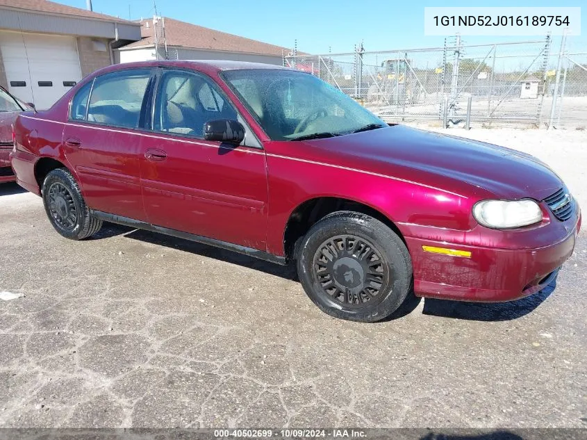 2001 Chevrolet Malibu VIN: 1G1ND52J016189754 Lot: 40502699