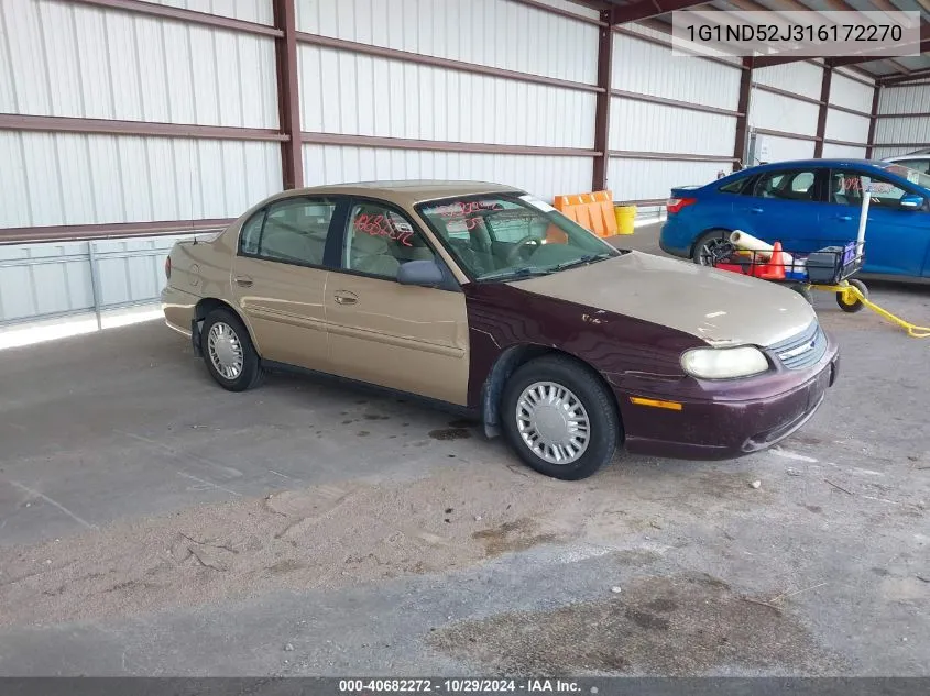 2001 Chevrolet Malibu VIN: 1G1ND52J316172270 Lot: 40682272