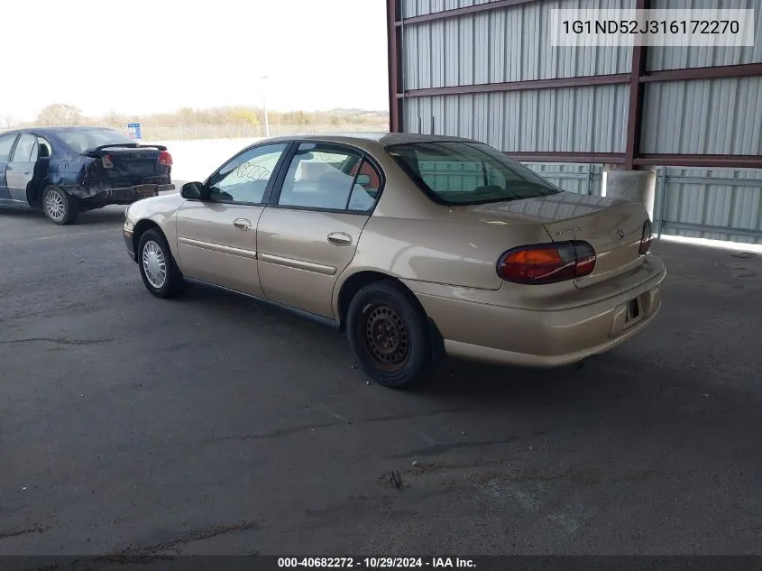 2001 Chevrolet Malibu VIN: 1G1ND52J316172270 Lot: 40682272