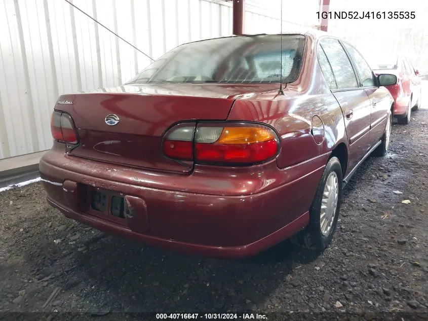 2001 Chevrolet Malibu VIN: 1G1ND52J416135535 Lot: 40716647