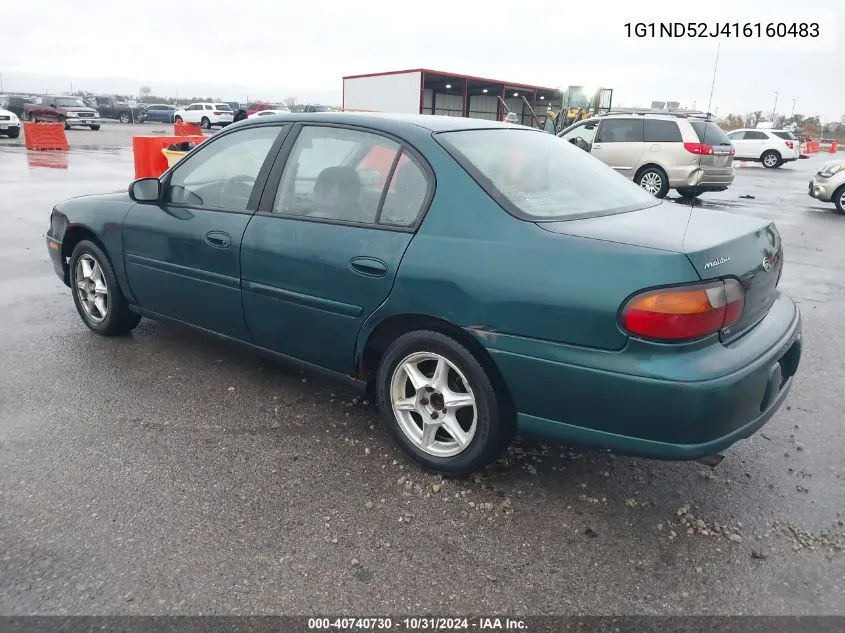 2001 Chevrolet Malibu VIN: 1G1ND52J416160483 Lot: 40740730