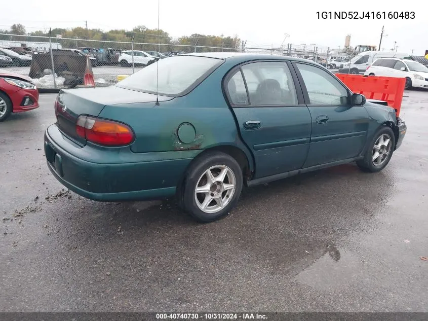 2001 Chevrolet Malibu VIN: 1G1ND52J416160483 Lot: 40740730