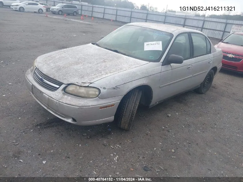 2001 Chevrolet Malibu VIN: 1G1ND52J416211321 Lot: 40764152