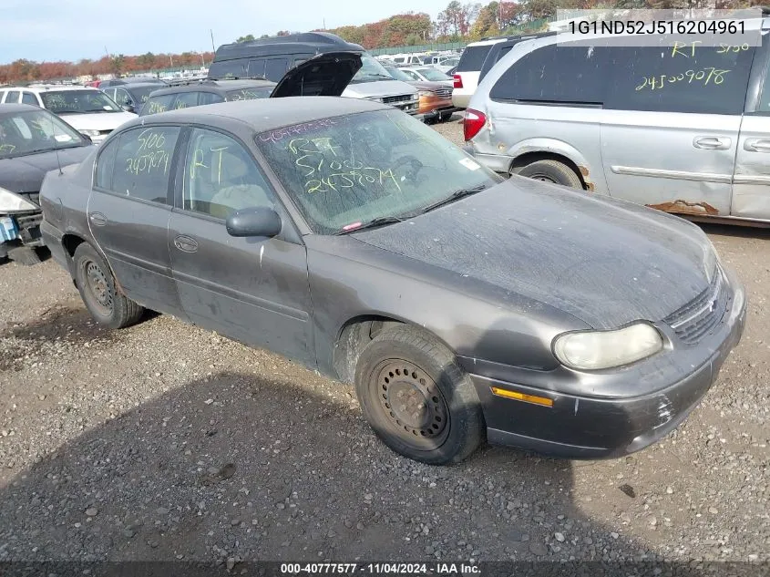 2001 Chevrolet Malibu VIN: 1G1ND52J516204961 Lot: 40777577