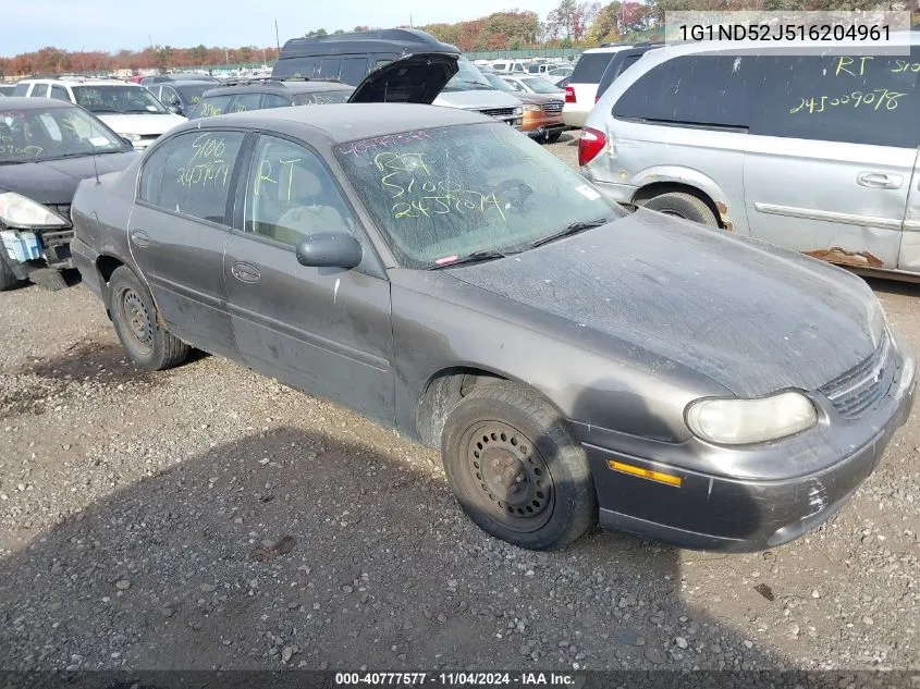 2001 Chevrolet Malibu VIN: 1G1ND52J516204961 Lot: 40777577