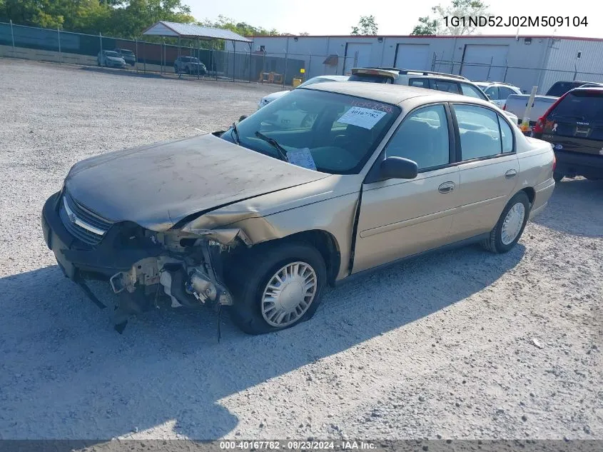 2002 Chevrolet Malibu VIN: 1G1ND52J02M509104 Lot: 40167782