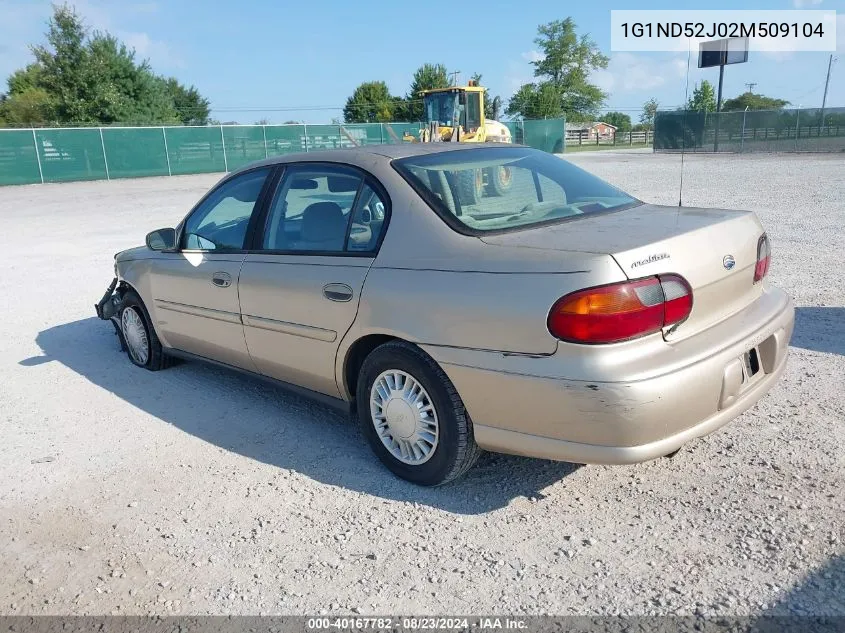 2002 Chevrolet Malibu VIN: 1G1ND52J02M509104 Lot: 40167782