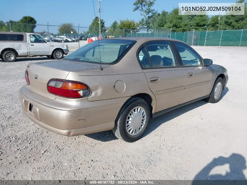 2002 Chevrolet Malibu VIN: 1G1ND52J02M509104 Lot: 40167782