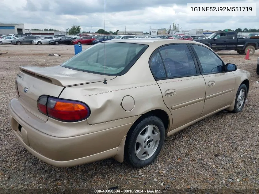 2002 Chevrolet Malibu Ls VIN: 1G1NE52J92M551719 Lot: 40350594