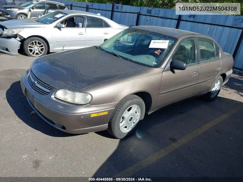 2002 Chevrolet Malibu VIN: 1G1ND52J22M504308 Lot: 40445955