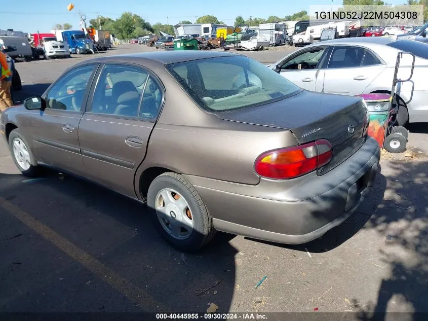 2002 Chevrolet Malibu VIN: 1G1ND52J22M504308 Lot: 40445955