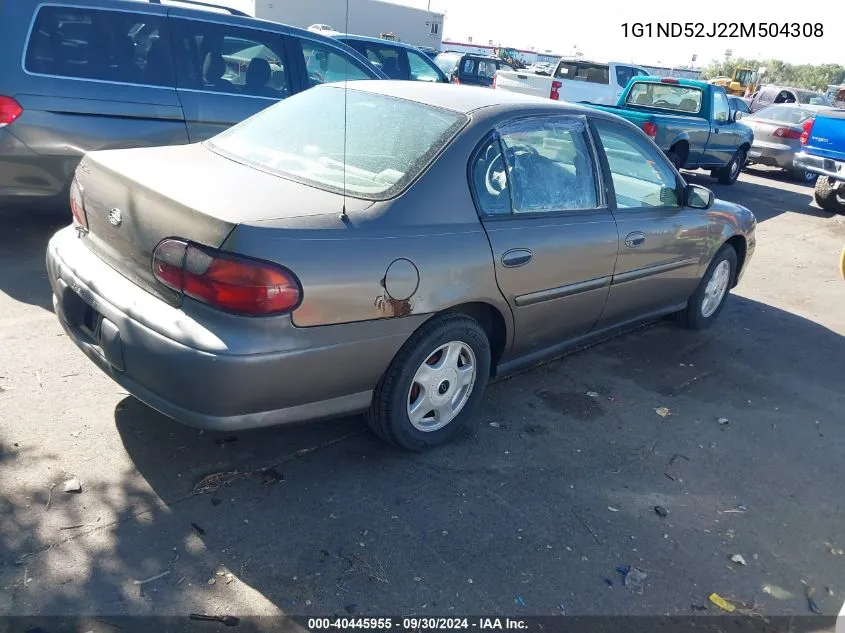 2002 Chevrolet Malibu VIN: 1G1ND52J22M504308 Lot: 40445955