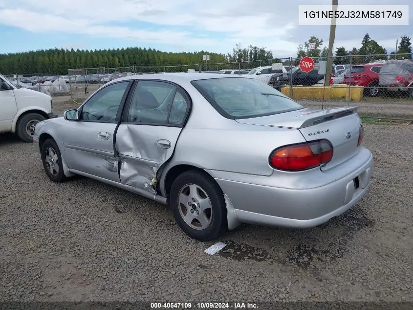 2002 Chevrolet Malibu Ls VIN: 1G1NE52J32M581749 Lot: 40547109