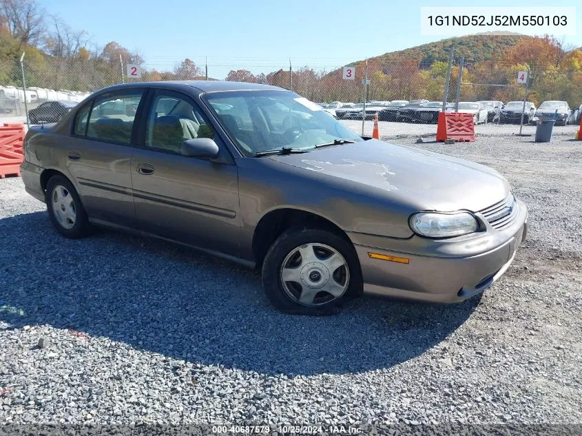 2002 Chevrolet Malibu VIN: 1G1ND52J52M550103 Lot: 40687579