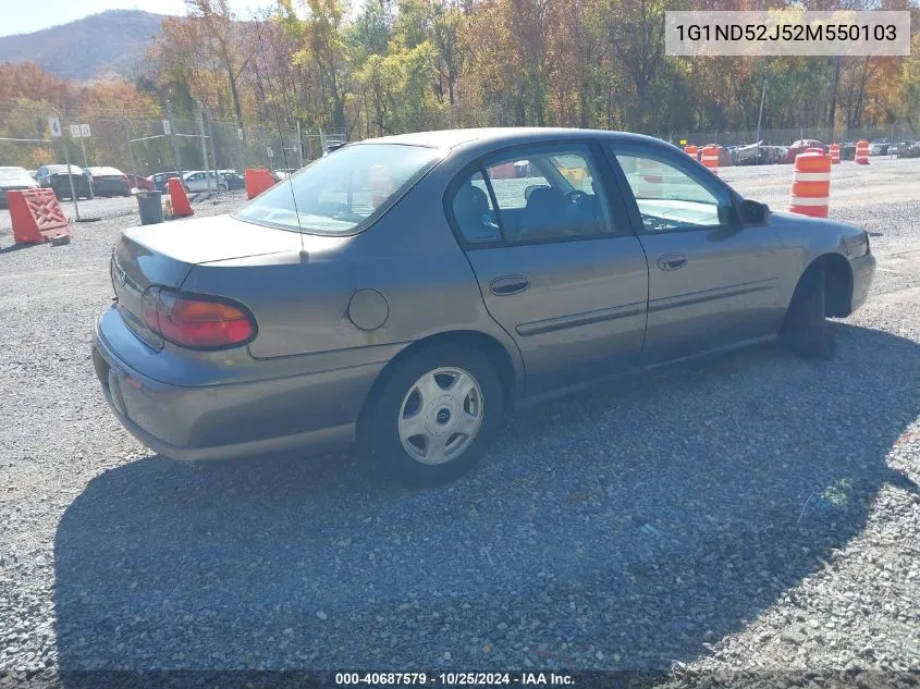 2002 Chevrolet Malibu VIN: 1G1ND52J52M550103 Lot: 40687579