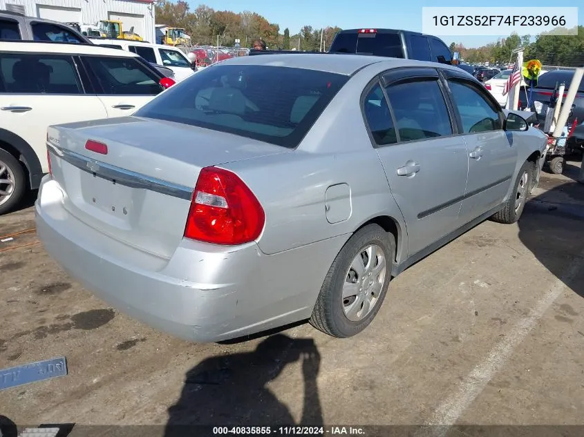 2004 Chevrolet Malibu VIN: 1G1ZS52F74F233966 Lot: 40835855